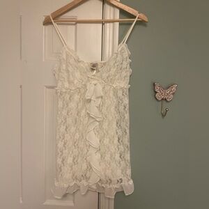 White Lace Nightgown Dress - Small
